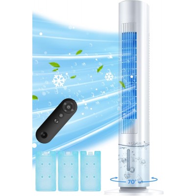 35 INCH Evaporative Air Cooler, 2024 Upgraded Swamp Cooler Air Conditioner w/Cooling Mode, 3 Speeds, Smart Timer for Auto-Off, 20Ft Remote, 70° Wider Oscillation, Air Cooler for Room Bedroom