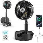 20000mAh Battery Operated Oscillating Table Fan - 112Hrs Rechargeable Camping Fan with Light & Timer, 9 Speeds Portable Travel Fan for Cruise RV Trip, Hurricane Power Outage (8" with Case)