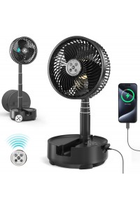 20000mAh Battery Operated Oscillating Table Fan - 112Hrs Rechargeable Camping Fan with Light & Timer, 9 Speeds Portable Travel Fan for Cruise RV Trip, Hurricane Power Outage (8" with Case)
