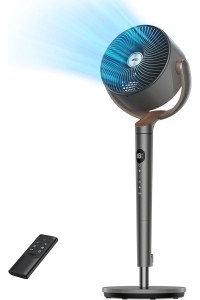 Fan for Bedroom, 120° Oscillating Standing Fan, Quiet Floor Fan with DC Motor, 82ft Pedestal Fan for Whole Room, 8 Speeds, 3 modes, 20dB, 120° Manual Vertical, 35-40" Adjustable Height, 8H Timer