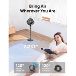 Fan for Bedroom, 120° Oscillating Standing Fan, Quiet Floor Fan with DC Motor, 82ft Pedestal Fan for Whole Room, 8 Speeds, 3 modes, 20dB, 120° Manual Vertical, 35-40" Adjustable Height, 8H Timer