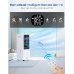 Portable Air Conditioners w/Remote, 4 Modes & 3 Speeds, Waterless Alert System & 2.4-Gal Tank for 20H Cooling, 12H Timer for Auto Off, 3-IN-1 Evaporative Air Cooler for Room Bedroom Office
