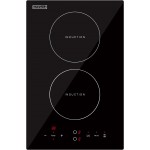 Electric Stove Induction Cooktop Vertical with 2 Burners Vitro Ceramic Smooth Surface Glass in Black 120V, 12 Inch